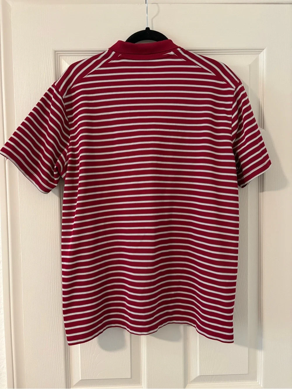Nike Men's Short Sleeve Shirt Size Large Dri-fit Polo Red Gray Golf Casual